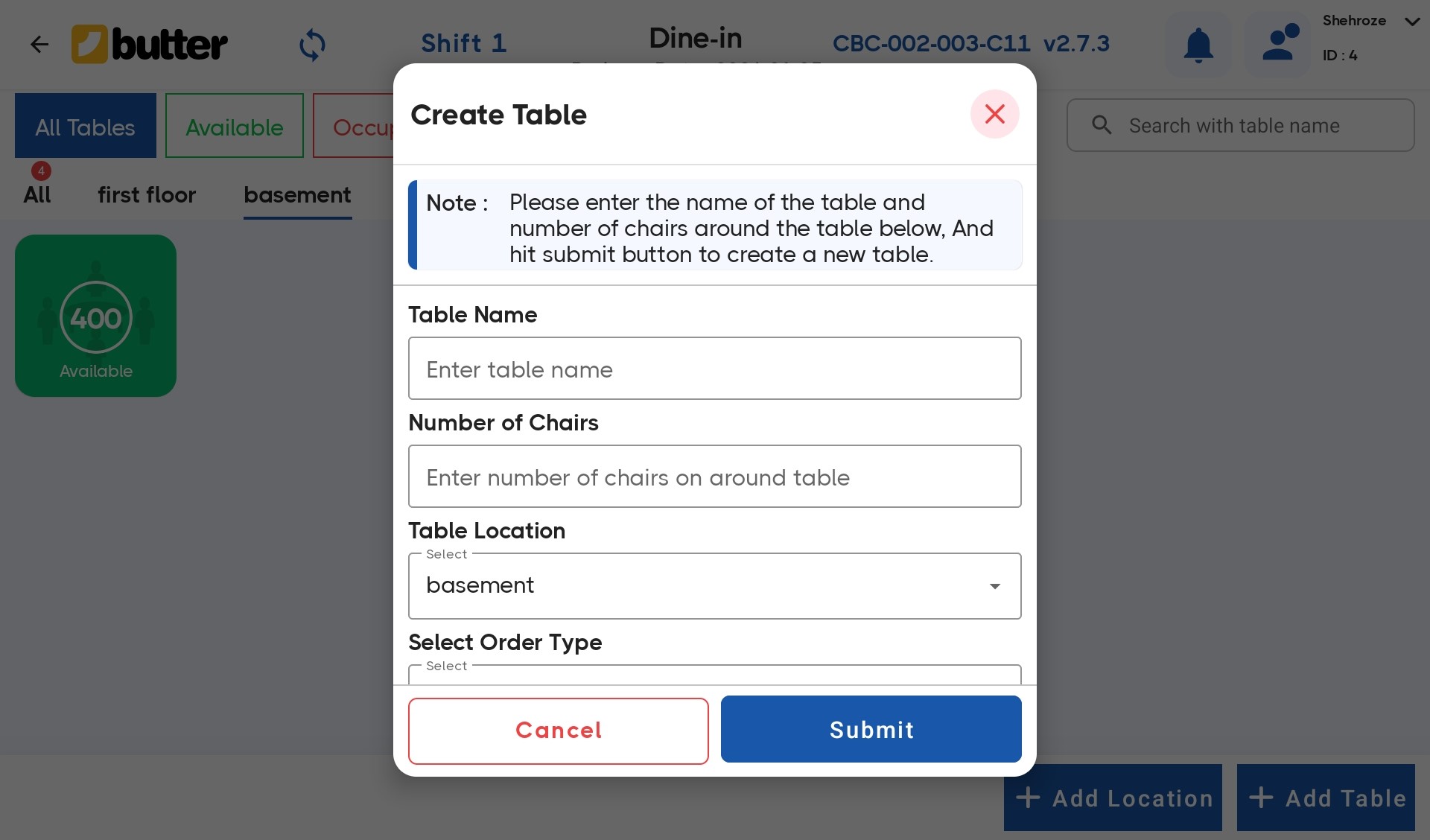 How to Manage Tables in Butter POS