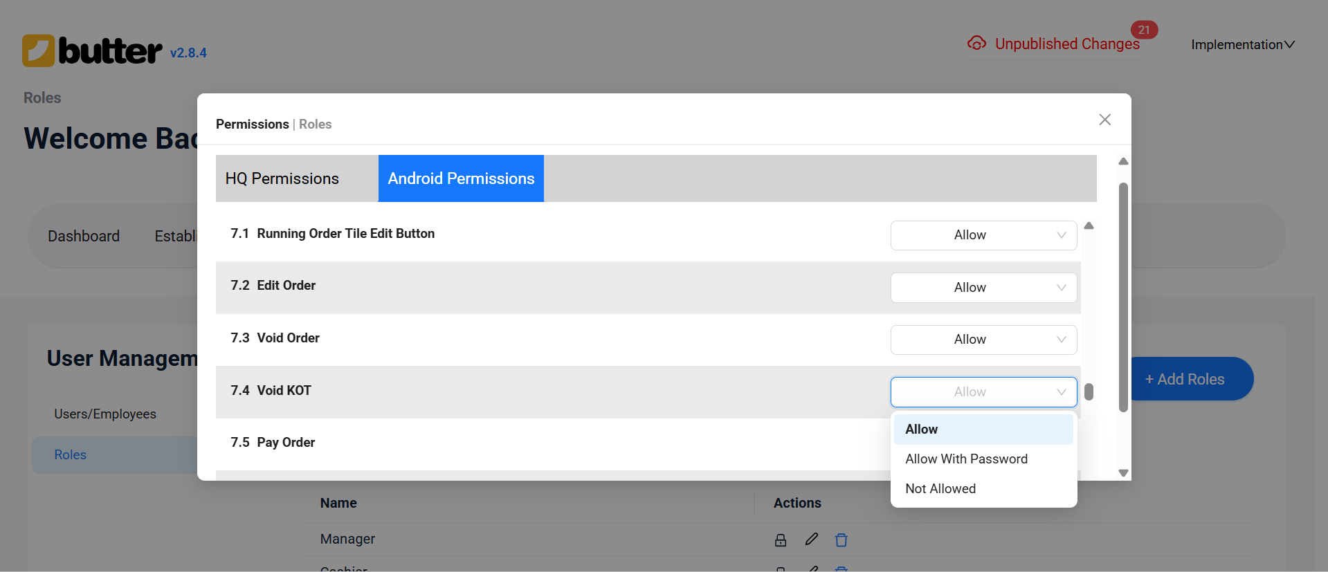 billing order control