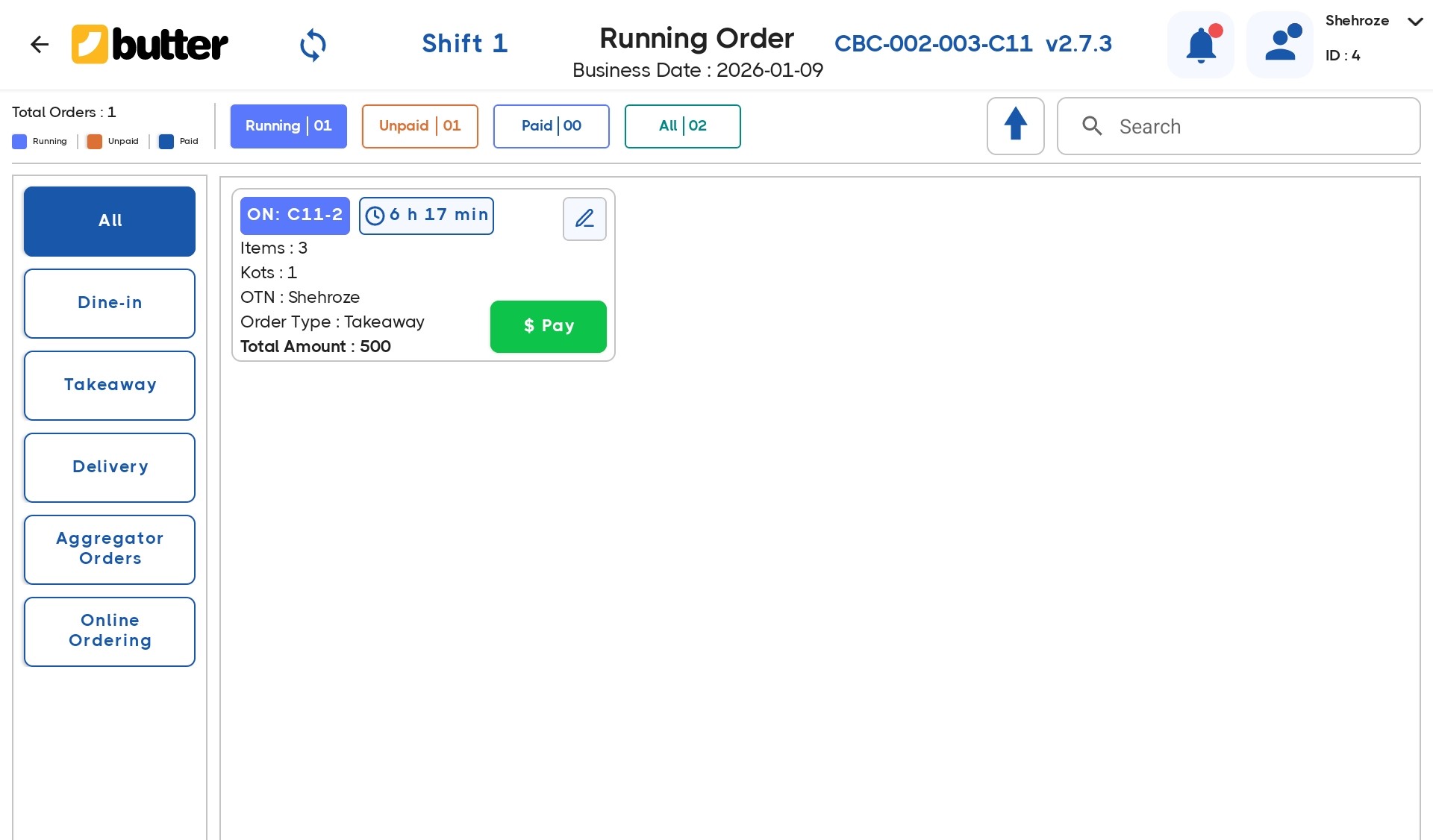 Item Remarks in Running Orders