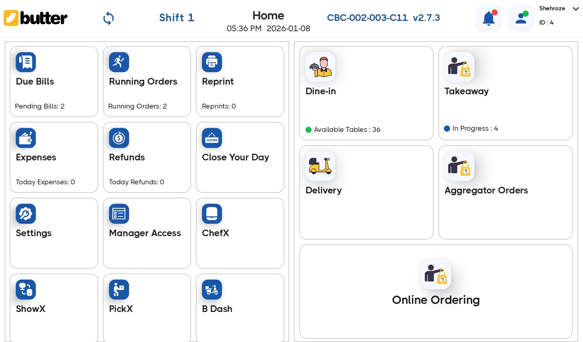 select the ordertype
