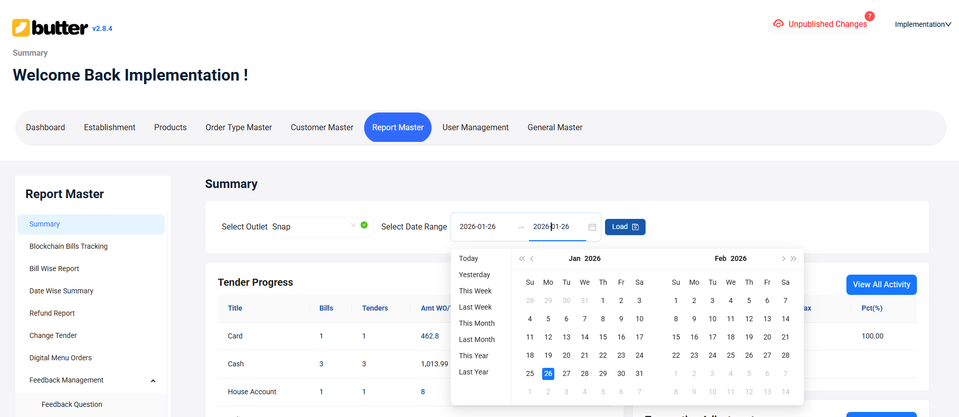 reports work in butter pos
