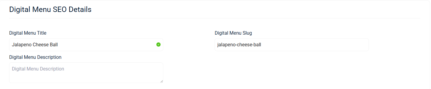 Web menu item mapping